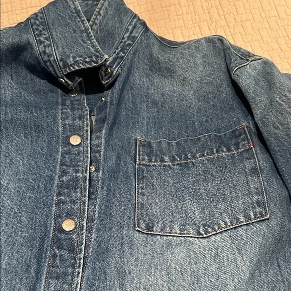 Denim Button-Up Shirt - Classic Blue - Picture 2 of 7